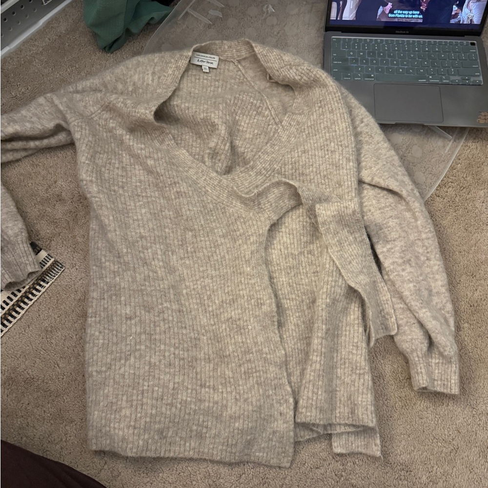 Rib Knit Wrap Cardigan - Picture 2 of 3